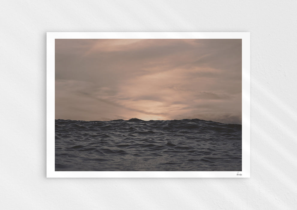 Crinkles With Colour, a colour photographic print of a peaceful ocean at Polzeath, Cornwall.