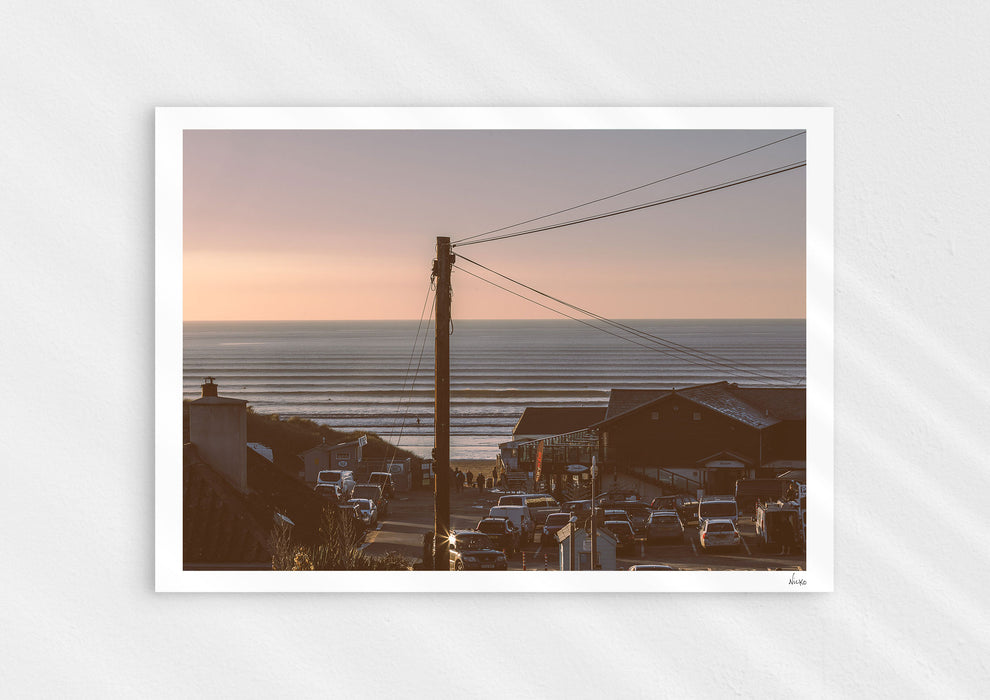 Looking At You Back At Me, a colour photographic print of the drive to Saunton Sands, Devon.
