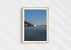 Sea With Hotel Views, a colour photographic print of Saunton Sands Hotel shot from the sea in a wood frame.