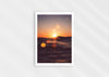 Solar Flare, a colour photographic print of sunlight on the ocean at Porthtowan, Cornwall.